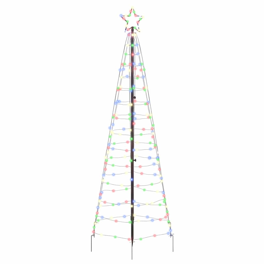 LED Christmas Tree with Ground Spikes Multicolored 250 Cm Iron