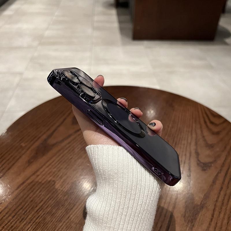 Luxuriöse transparente Magsafe-Telefonhülle zum kabellosen Laden für iPhone 15 14 13 12 11 Pro Max Plus, magnetische Stoßstangen-Silikonhülle