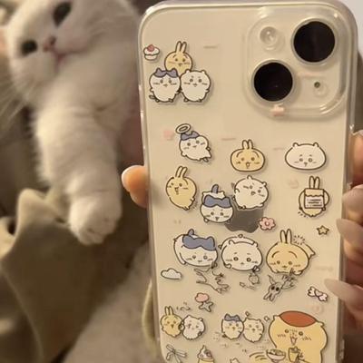 Kawaii Play Soft Shell Transparent Mobile Phone Case for Apple 15/14 ProMax, XR, 13, 11 - Anti-drop Design with Large Camera Cutout.