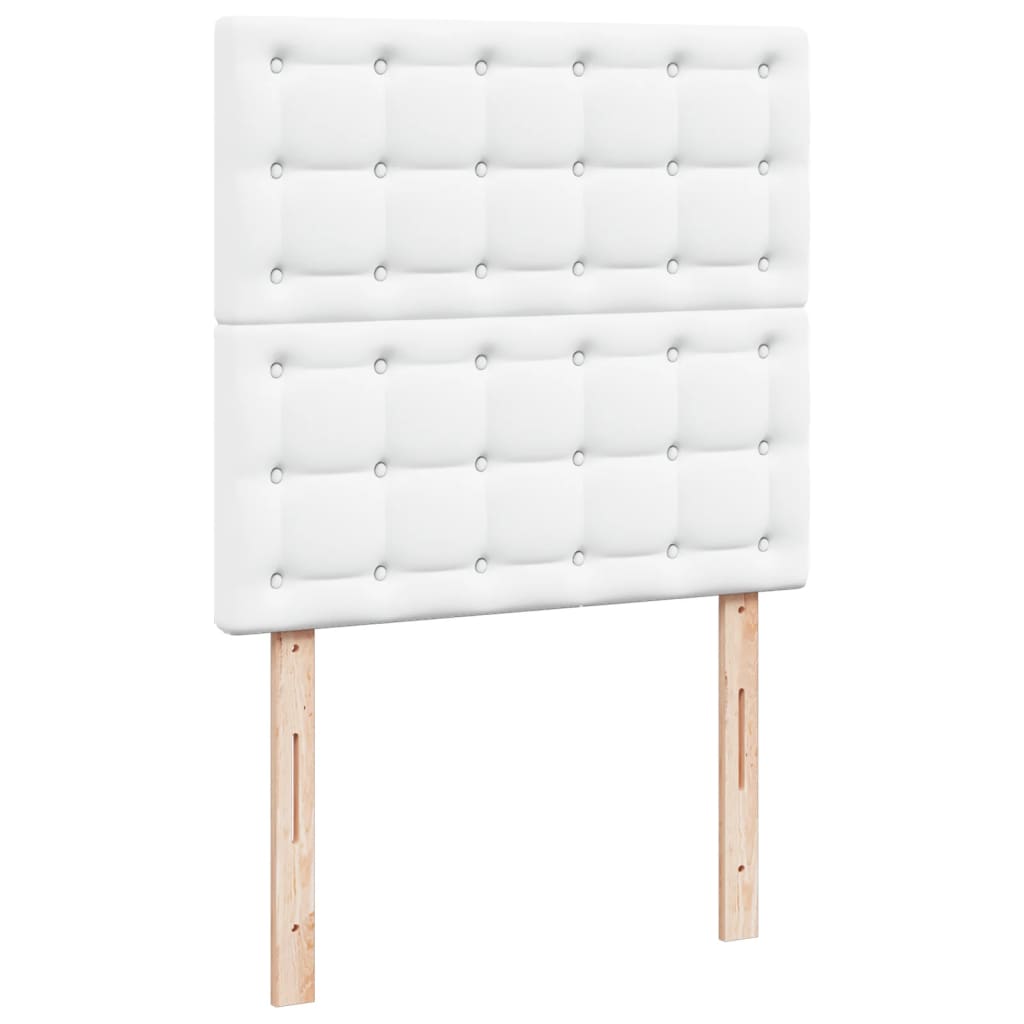 Vidaxl Continental Bed with Mattress, White, Faux Leather 90X200 Cm