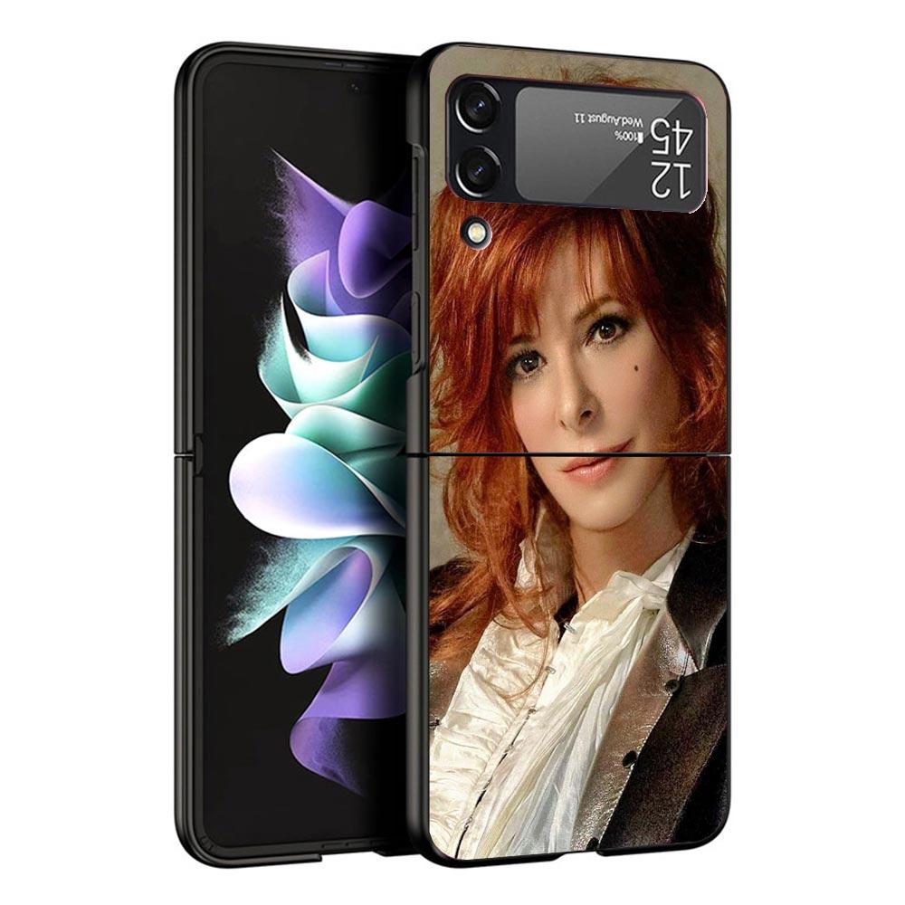 Mylene Farmer Case For Samsung Galaxy Z Flip 7 6 5 4 3 z Flip7 Flip6 Flip5 Flip4 5G Phone Cover Flip3 Folding Coque