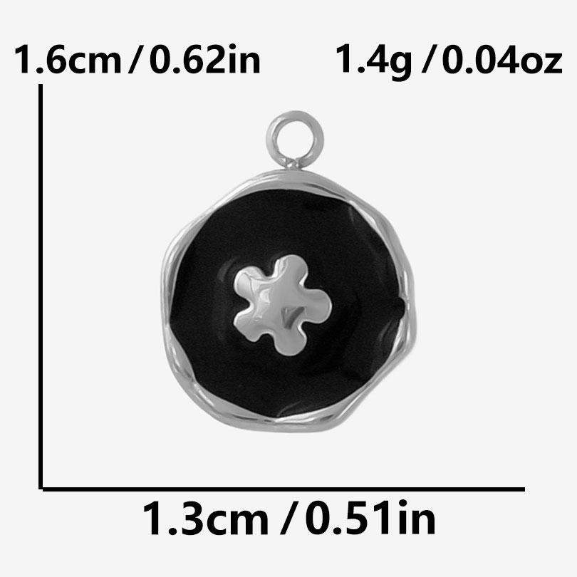 6pcs Punk Dark Black Stainless Steel Enamel Charms For Jewelry Making Supplies Sun Heart Cross Ocean Animal Pendant DIY Pendants