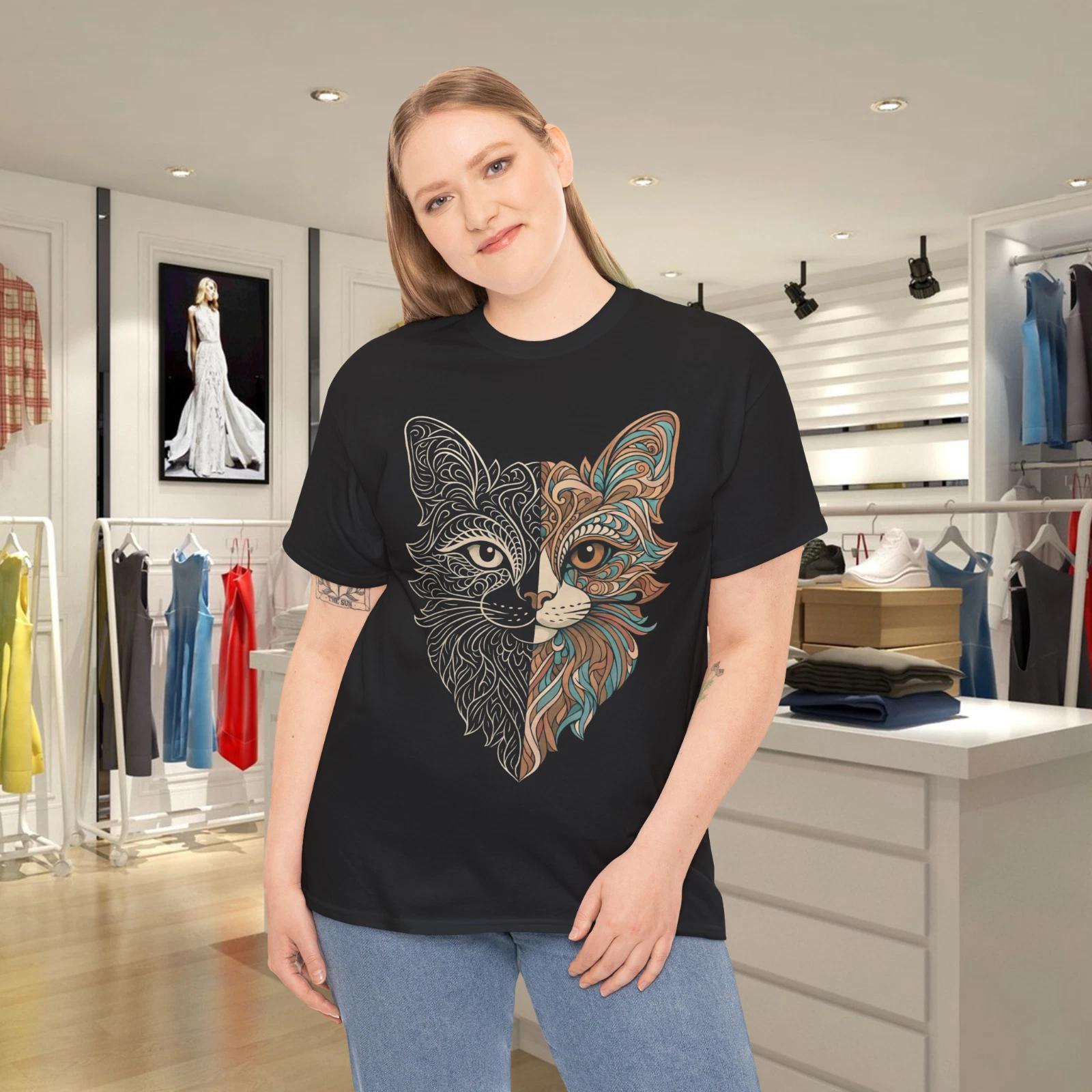 Mandala Cat Face T-Shirt S