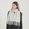 Solid Color Winter Women's Scarf Woven Tassel  Wool Blend Versatile Fashionable Warm  Thickened Scarf
