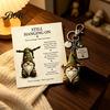 Gnome Keyring Keychain with Inspirational Card, Still Hanging On, Keep Growing, Fine Encouragement Your Path, Dwarf Key Ring for Bags Backpacks
