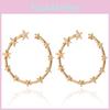 Circle Star Chic Earrings For Women Fashionable Gold Silver Minimalist Design