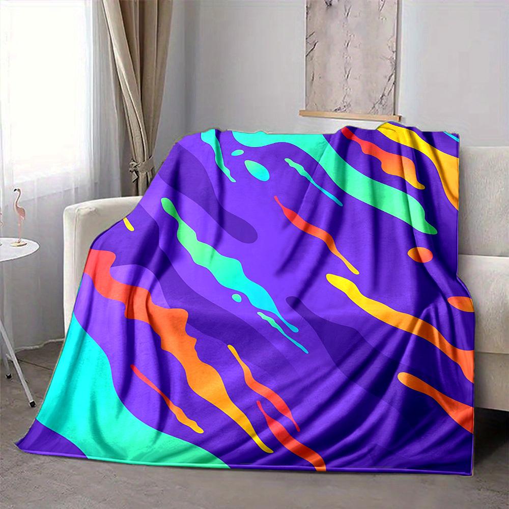 1pc Colorful Flow Pattern Blanket Warm, Cozy, And Soft, Suitable for Sofas, Beds, Cars, And Office Use.Perfect for Camping And Travel, Making It a Gre