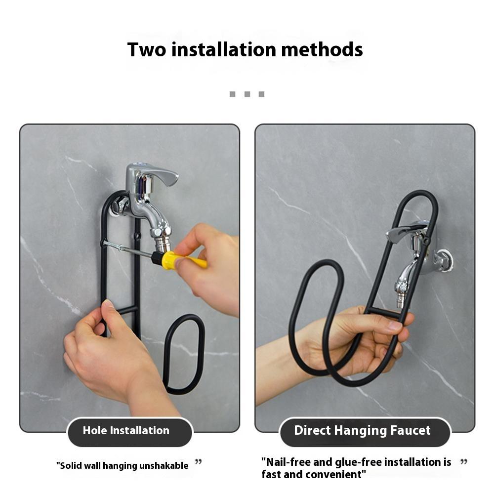 Schlauchaufbewahrungsgestell Haus Wandmontage Außenbereich Garten Wasserleitungsorganisator Metallhaken