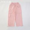 Mädchen Sommer Overalls 2024 Neue Atmungsaktive Kinder Hosen für Mittlere und Große Kinder Lose Sport Hosen Breite Bein Hosen