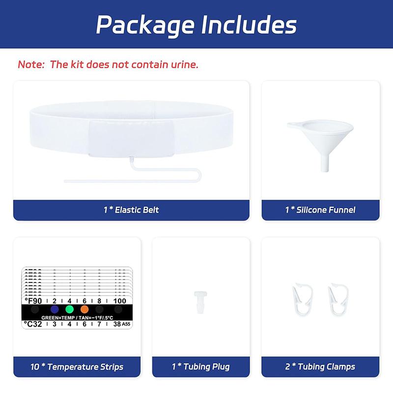 1 Set Urine Test Complete Kit With Adjustable Belt And Temperature Test Strips Silicone Funnel Urine Test Kit For Hospital Home