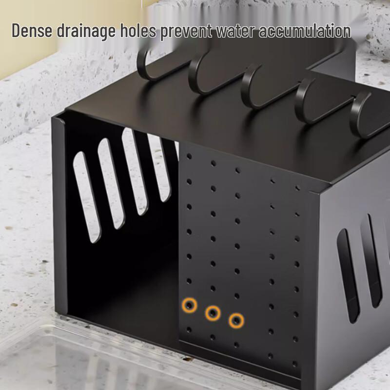 Wall-Mounted Kitchen Chopstick & Knife Holder Rack