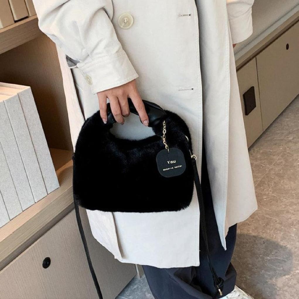 FARFADET Dames Nepbont Schoudertas, Minitas, Handtas, Crossbodytas, Pluizig, Schattig, Eenvoudig, Populair, Schattig, Compact, Stijlvol, Elegant, Chic,