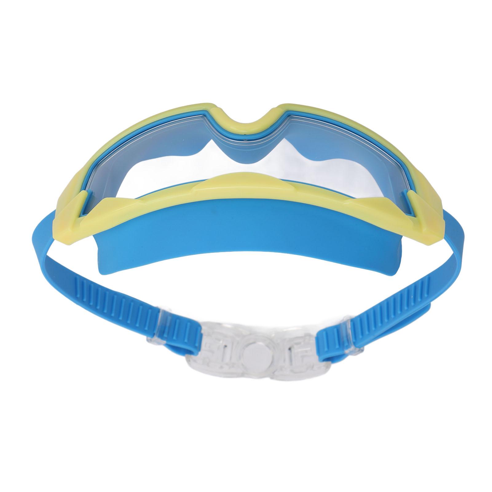 Swim Goggles with Earplugs PC Silicone Clear Lens Wide View Anti Fog Swimming Goggles for Adults Men Women