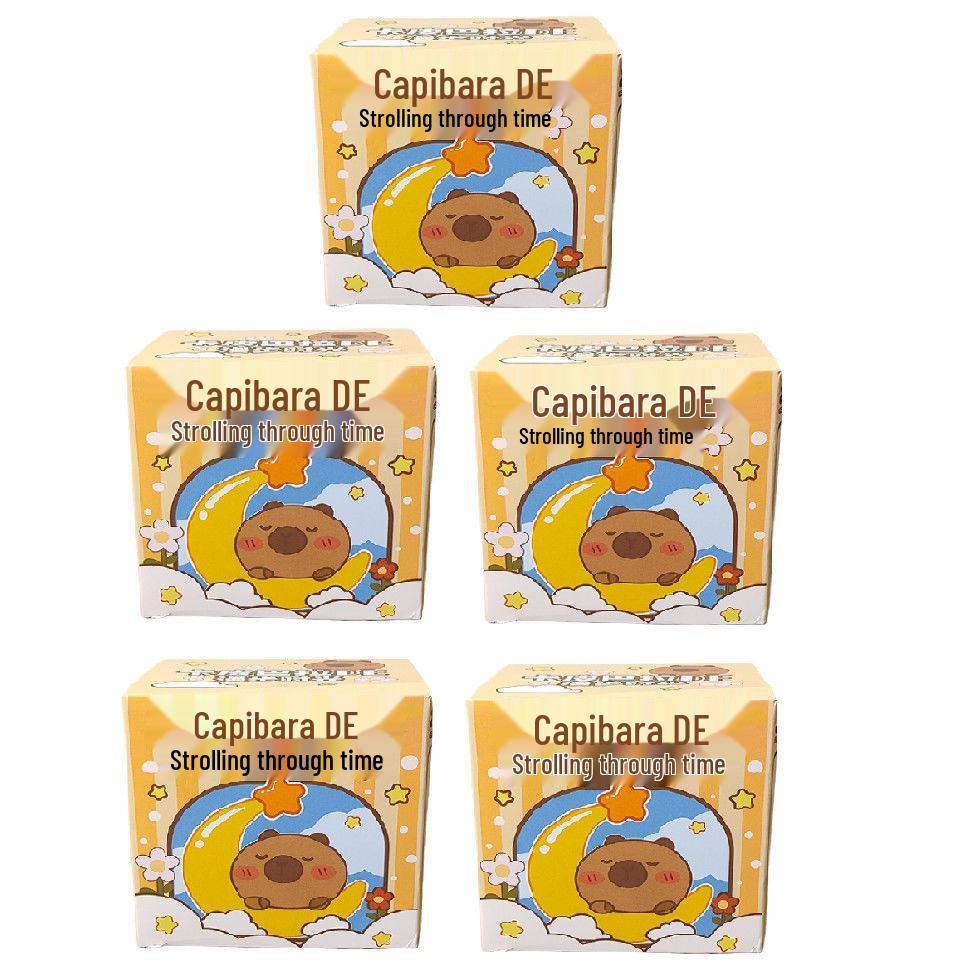 Capybara Stroll Time Blind Box Toy Figurine - Emotion Healing Desktop Ornament & Kids' Gift.