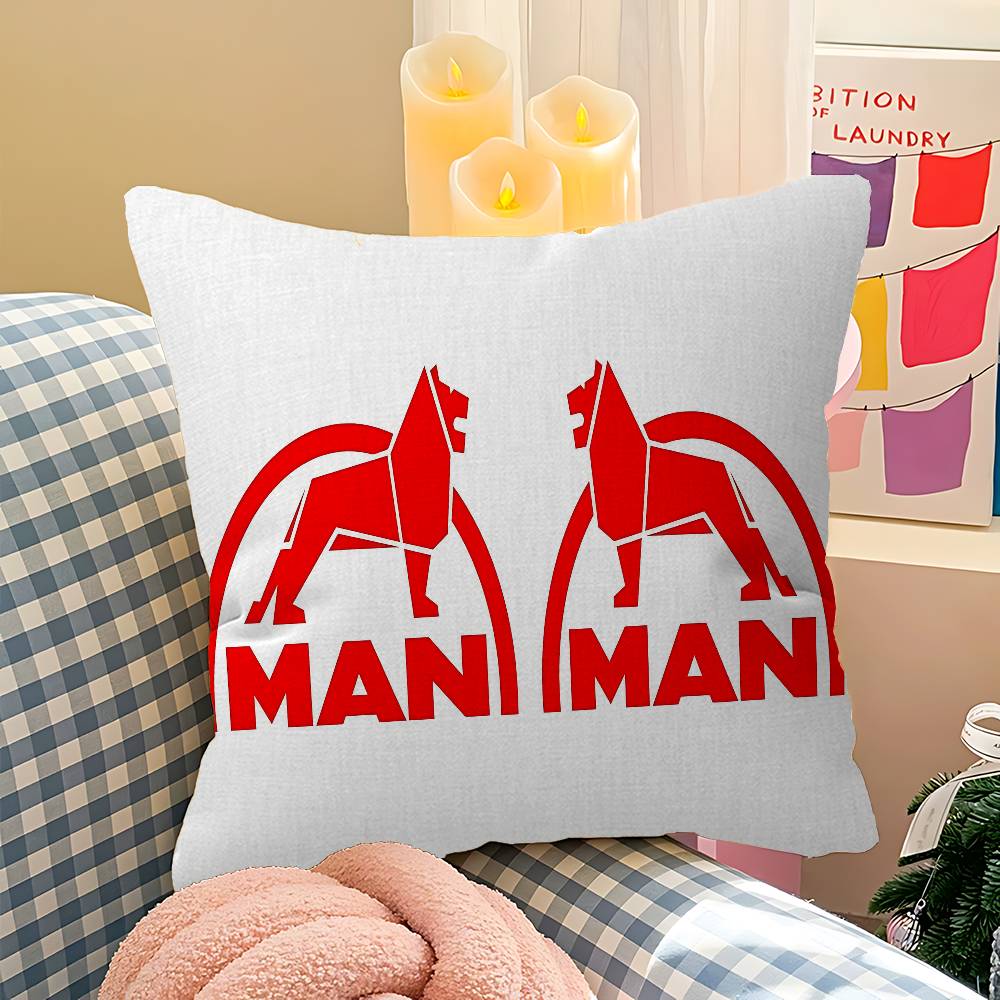 M-Man T-Truck Logo Cushion Cover Car Throw Pillow Case For Sofa Car Christmas Gift 40X40Cm 45X45Cm