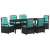 Garden Dining Set 7 Pcs Black Poly Rattan