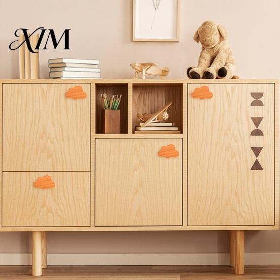 Nordische Stijl Kastknoppen Wolkvormige Houten Knoppen voor Kasten & Lades, Houten Handgrepen Kleine Opbergruimte met Schroeven, Decoratieve Kinderkamer Kind
