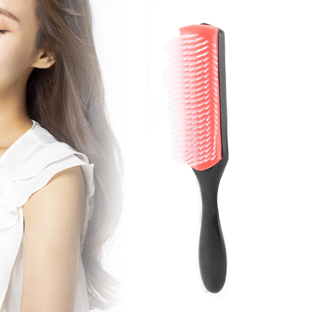 9‑Row Cushion Hair Styling Brush Salon Detachable Travel Curly Hair Detangling Brush