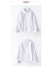 Girls' White Fleece-Lined Cotton Shirt: Long-Sleeved School Uniform for Elementary to Middle School.