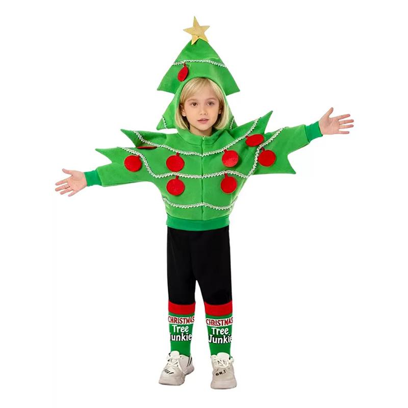 Kids Christmas Tree Cosplay Costume, Children’s Party Activity Dress-Up Outfit
