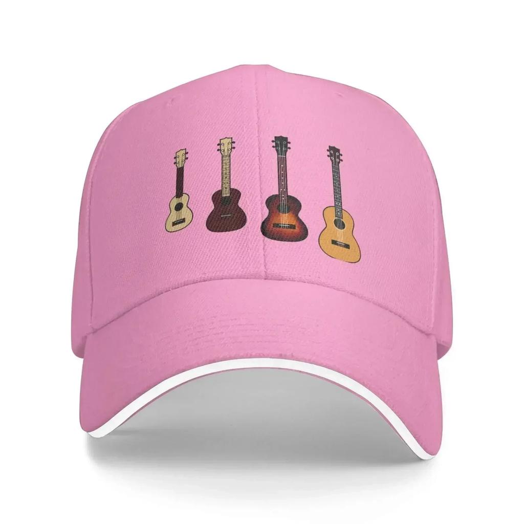 Ukulele gewaschen Unisex Baseballkappe Trucker Snapback Cowboykappen Dad Hat Golfhüte