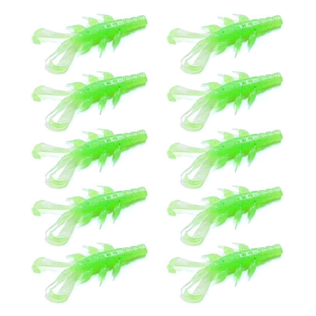 10Pcs/set Soft PVC Shrimp Lures Baits Swim Floating Sinking Lures Simulation Prawn Shrimp Fishing Tackle Lures Baits