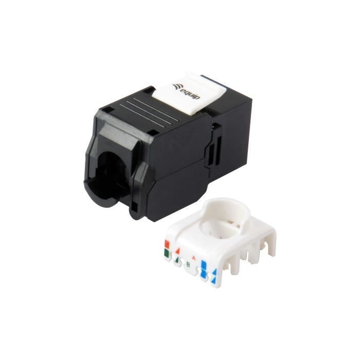 Adaptateur RJ-45 LSA - EQUIP - 769226 - Connecteur plaqué or - Cordon de raccordement - Noir