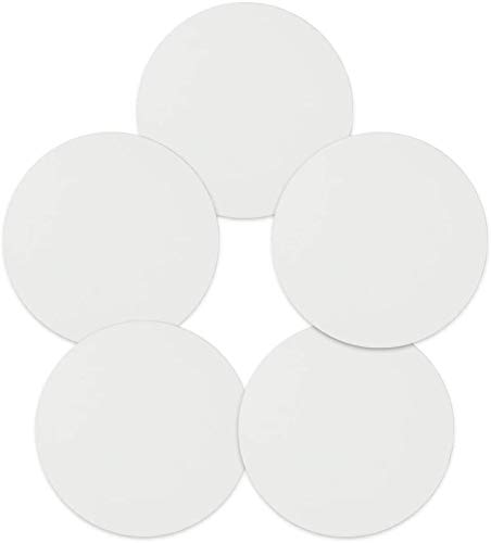 

Round Canvas Board Set of 5 20cm Diameter Cotton 100% Suitable for Oil Watercolor Acrylic Painting