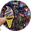 50Pcs Neon Light Cartoon Graffiti Stickers DIY Phone Guitar Laptop Notebook Suitcase Cup Waterproof Sticker Decals