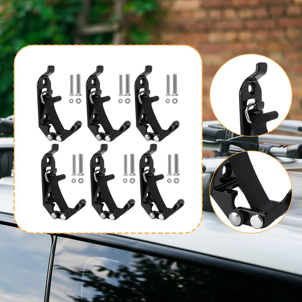 6 Metal Rubber Clamps for Wall Mounting, Garage Storage, Stable Holders Roof Racks