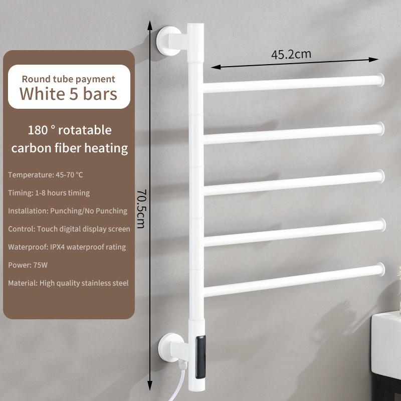 Stainless Steel Intelligent Electric Towel Rack Bathroom LED Digital Display Constant Temperature Drying Storage Rack