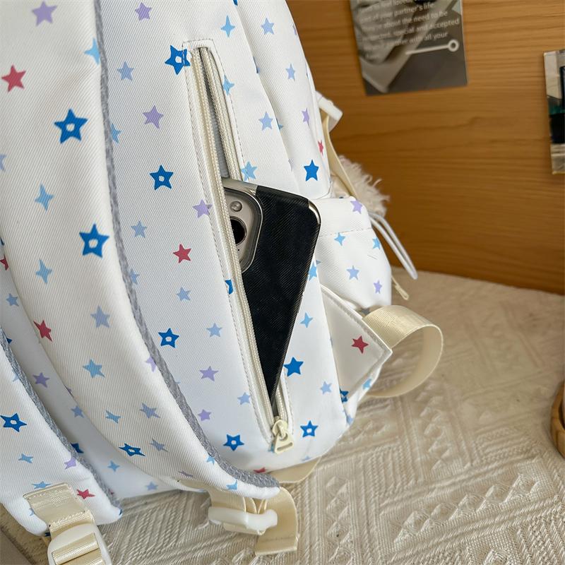 Star Print Backpack Student Schoolbag Women's Commuter Backpack
