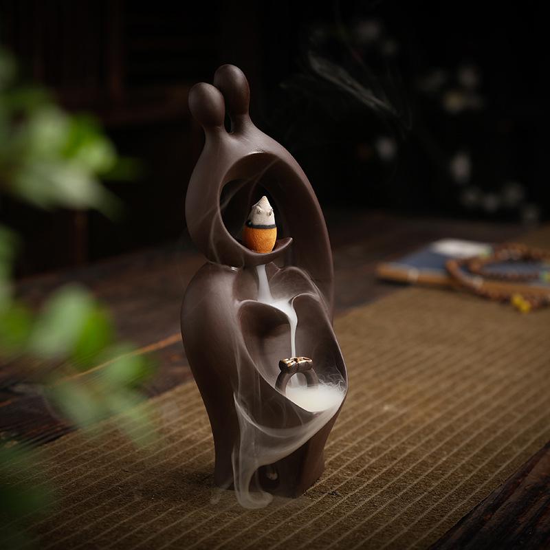 Zisha Backflow Incense Burner - Long-lasting Sandalwood and Agarwood Home Decoration.