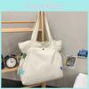 Large Capacity Soft Canvas Tote Bag Casual Style For Daily Commute And School