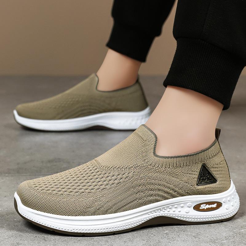 Herrenschuhe Sommer Paar weichsohlige atmungsaktive Freizeitschuhe Lazy Ein-Pedal-Vaterschuhe weichsohlige bequeme Sneaker