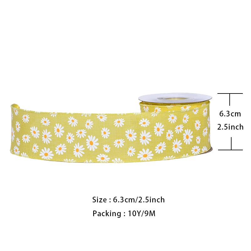 YAMA 2.5inch*10Yard Spring Wired Edge Ribbon for DIY Handmade Decoration for Gift Wrapping Craft Supplies & Materials Butterfly