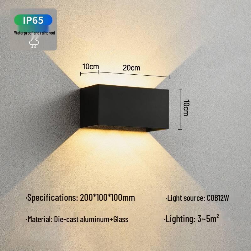 

Современный регулируемый водонепроницаемый светодиодный настенный светильник - Сверхяркий двухсторонний светильник вверх и вниз для наружных коридоров Warm White 3000K