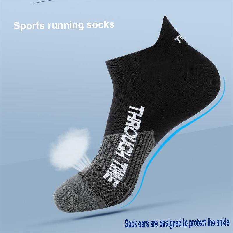 5 Pares/Lote Meias Esportivas de Corrida Masculinas Primavera Verão Meias Protetoras para Tornozelo Finas Respiráveis Desodorantes Meias Curtas para Fitness 38-44