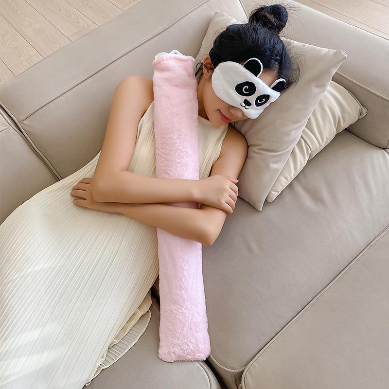 Lång Varmvattenflaska med Avtagbart, Tvättbart Överdrag - Unisex Värmande Säng-/Magkudde.