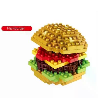 Patatine Fritte Sushi Mini Blocchi da Costruzione Giocattoli per Bambini Blocchi da Costruzione Modellazione Cibo Fast Food Hamburger Gelato