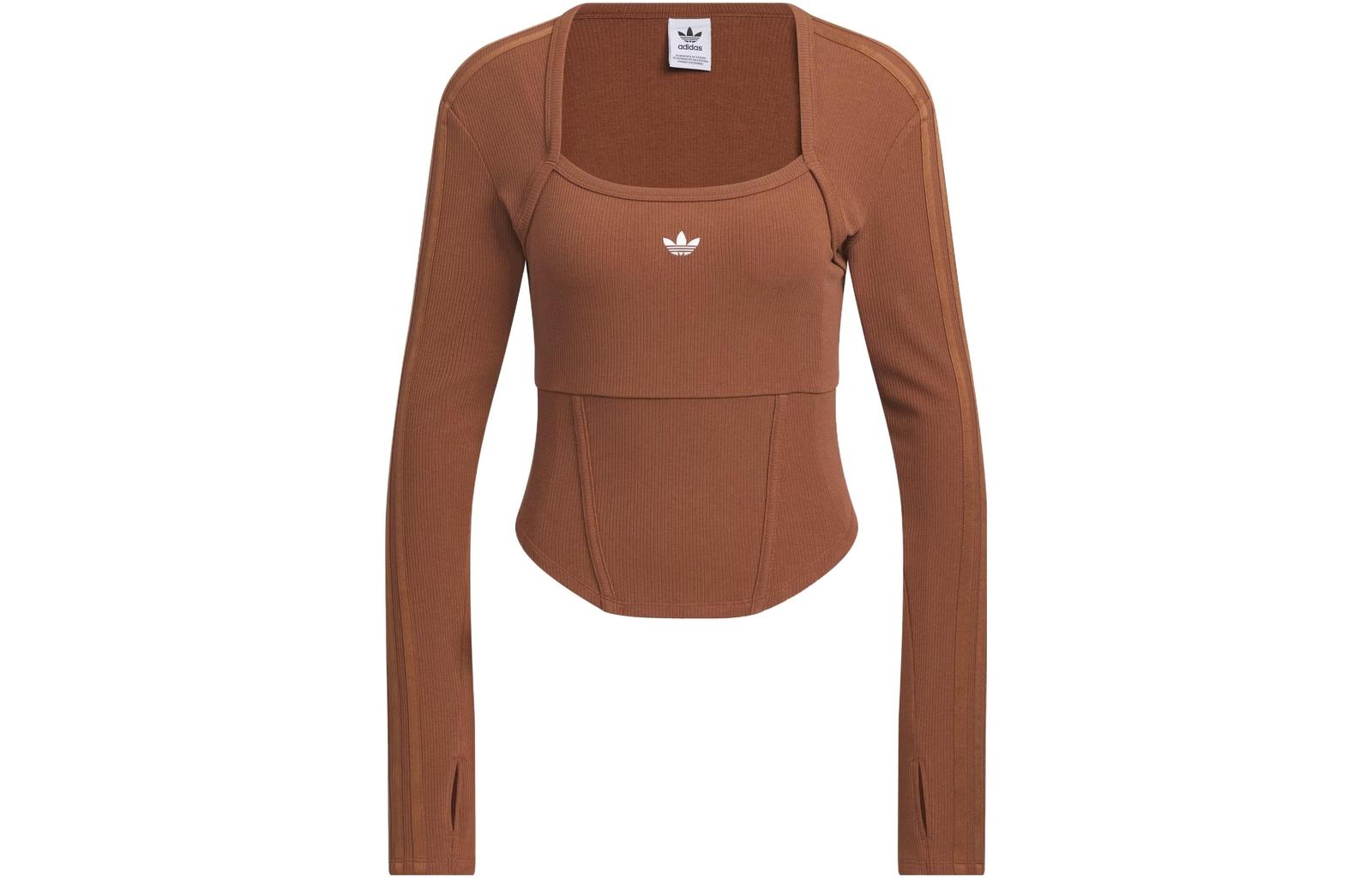adidas Originals Trefoil Corset Long Sleeve Tee IX1910 XXS
