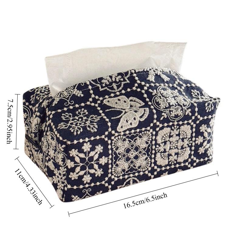 Desktop Paper Storage Bags Embroidered Paper Towel Set Home Bedroom Living Room Advanced Sense Paper Towel Box Cotton Bag
