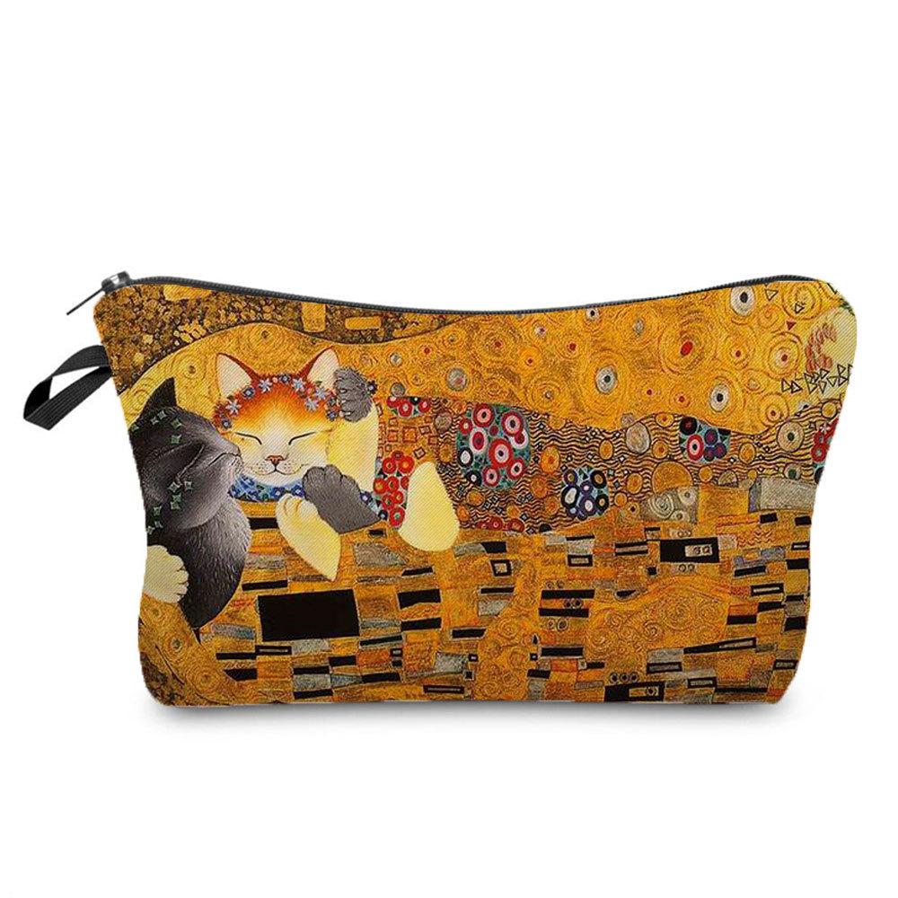 

Женская косметичка с принтом кошки, органайзер для туалетных принадлежностей, дорожный чехол для хранения 6362