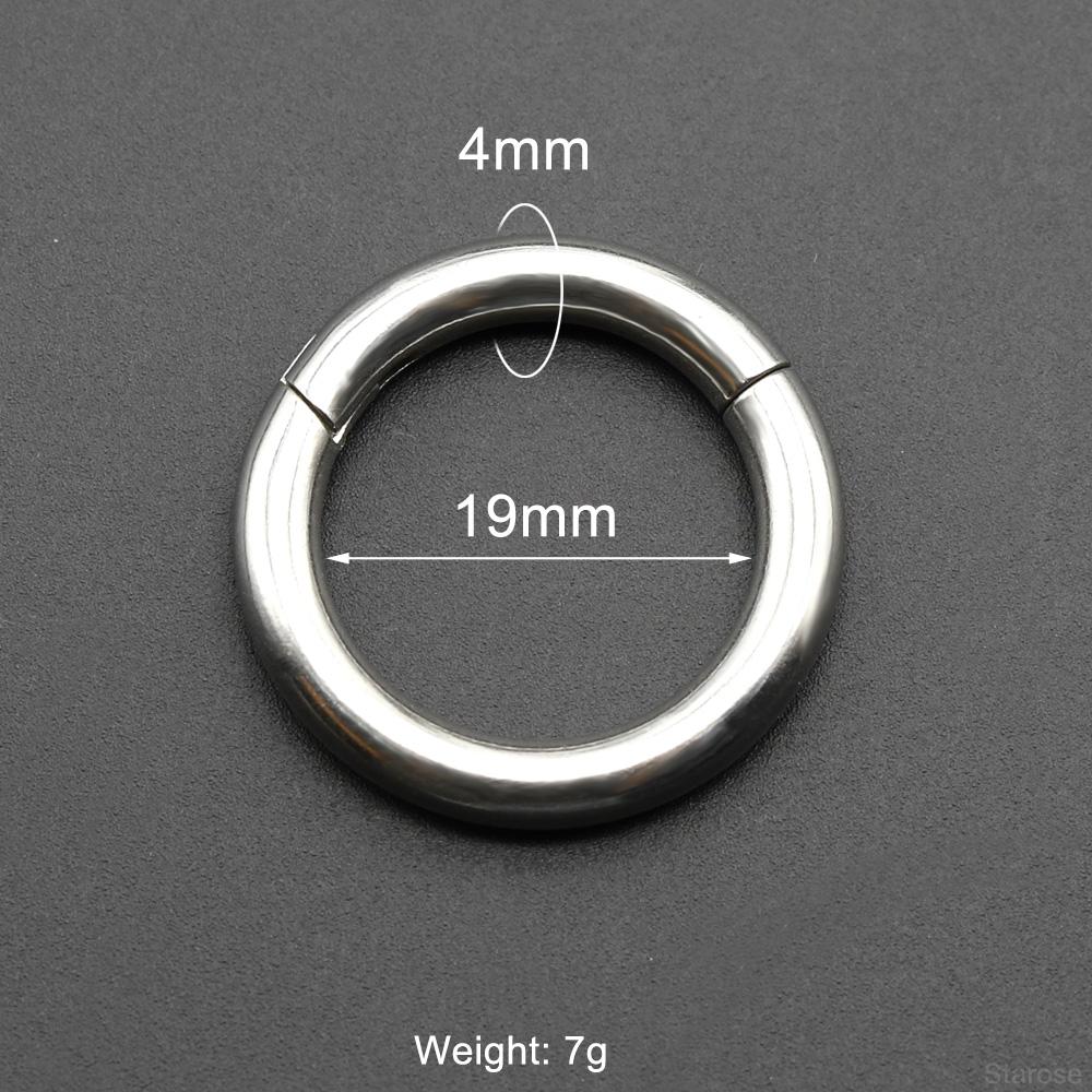 Glatte Scharnier-Segment-Creole aus Edelstahl 00G Große Größe Septum Clicker BCR PA Piercing Nasenring Ohrdehner Gewichte