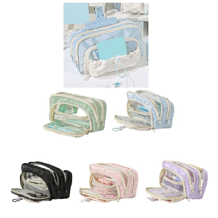 Astuccio Grande Borsa Portapenne ad Alta Capacità Organizer Portapenne Portatile Borsa Contenitore Buste per Trucco da Viaggio per Studente Adolescente