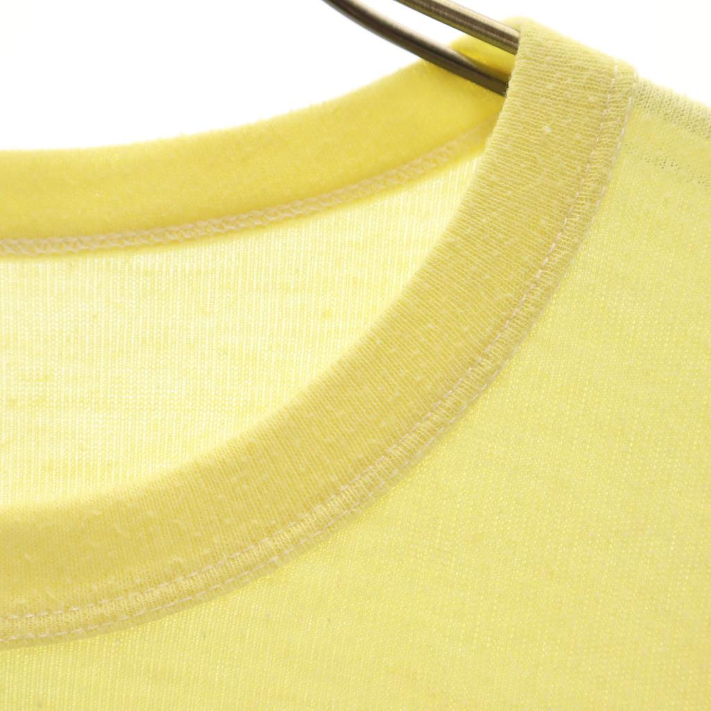 VINTAGE 80s Short sleeve T-shirt yellow Single stitch Men's Used