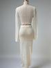 2026 Women's Beach Resort Knit Long Sleeve Top & Skirt Set - European American Style