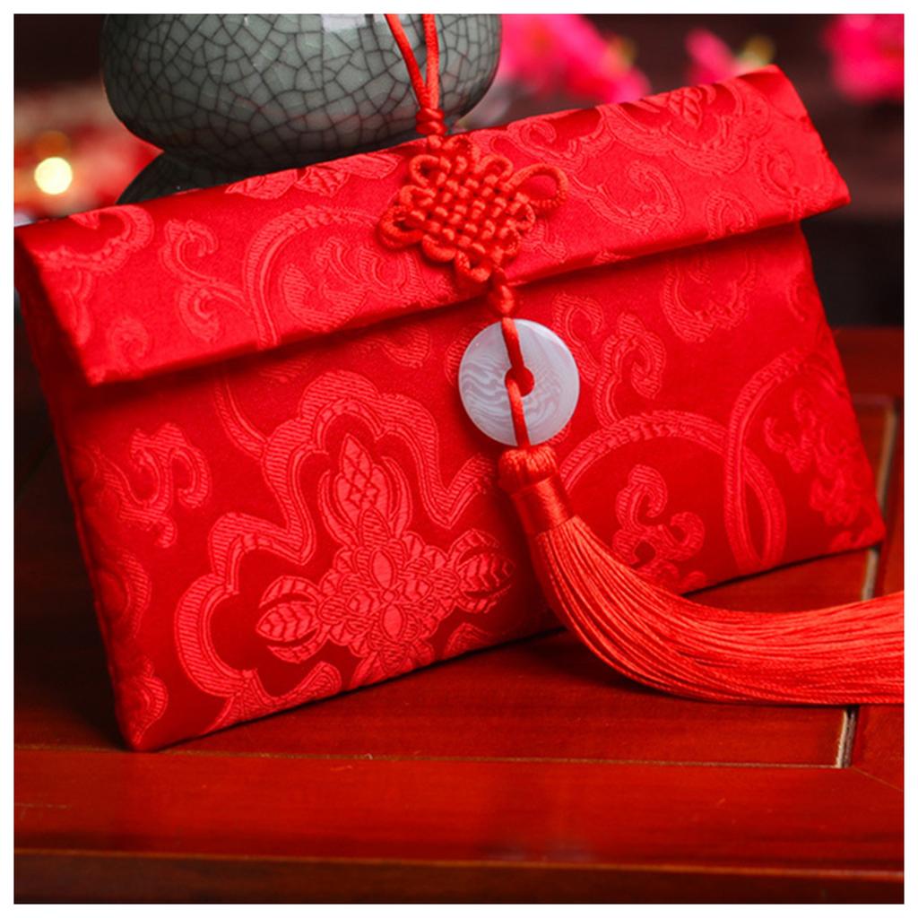 Chinese Brocade Red Envelope Bag Spring Festival Luck Red Packets Bag 2026 New Year Decoration For Chinese Wedding Birthday