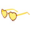 Heart-Shaped Frameless Sunglasses With Rhinestones, Fashionable Party Glasses, Unique And Quirky Candy-Colored Sunglasses