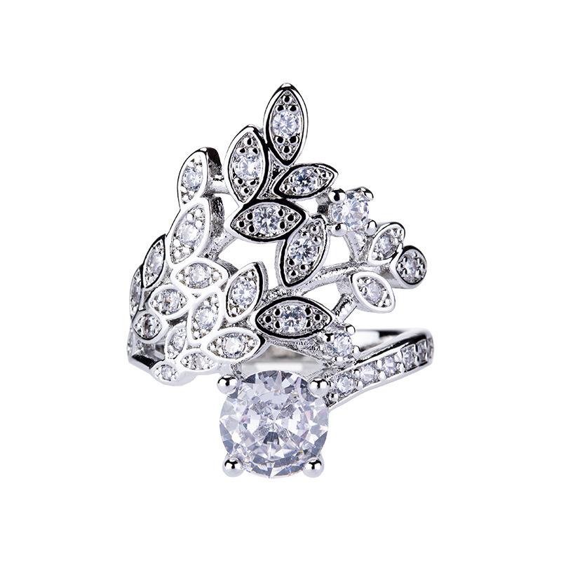 Diamond-Set Personalized Full Diamond Pattern Ring, Light Luxury Temperament Index Finger Ring Female Tide